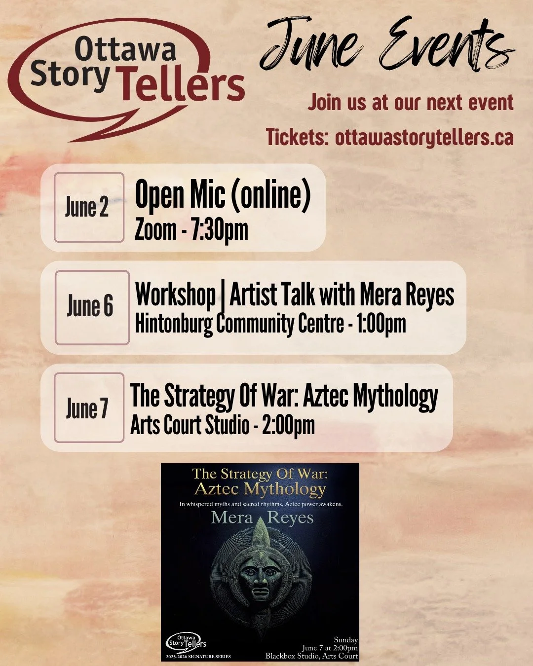June is packed with stories at Ottawa StoryTellers and there&rsquo;s something for everyone.

From powerful personal storytelling to community favourites and our Signature Series, we&rsquo;re closing out the season with a full month of connection, la