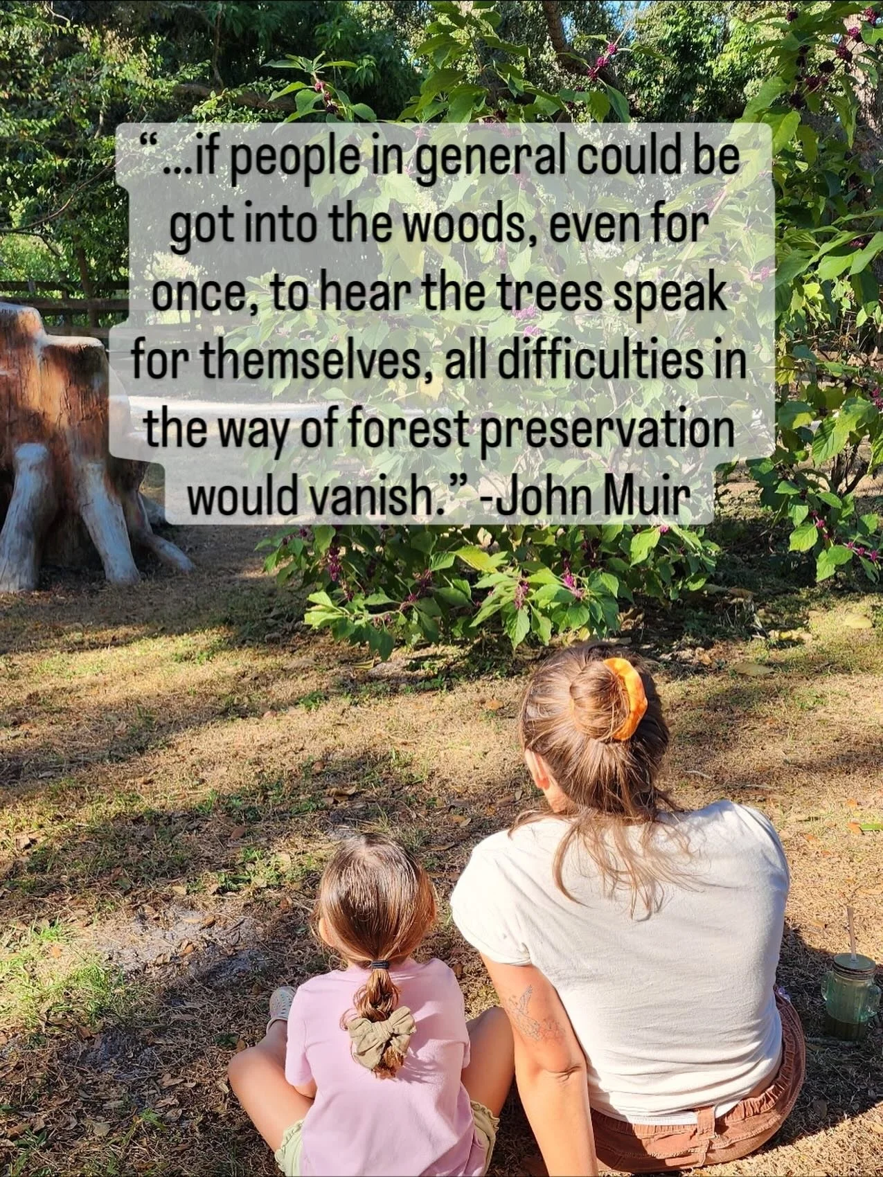 A sweet photo from our program this past weekend 🥺✨ and a quote that reminds us: bringing children into nature is the best way to ensure our planet will be taken care of for years to come. We only protect our earth when we know deeply what we would 