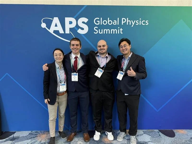 Yongha Kim, Luis Felipe, and Joey Romano Shine at the 2025 APS Global Physics Summit