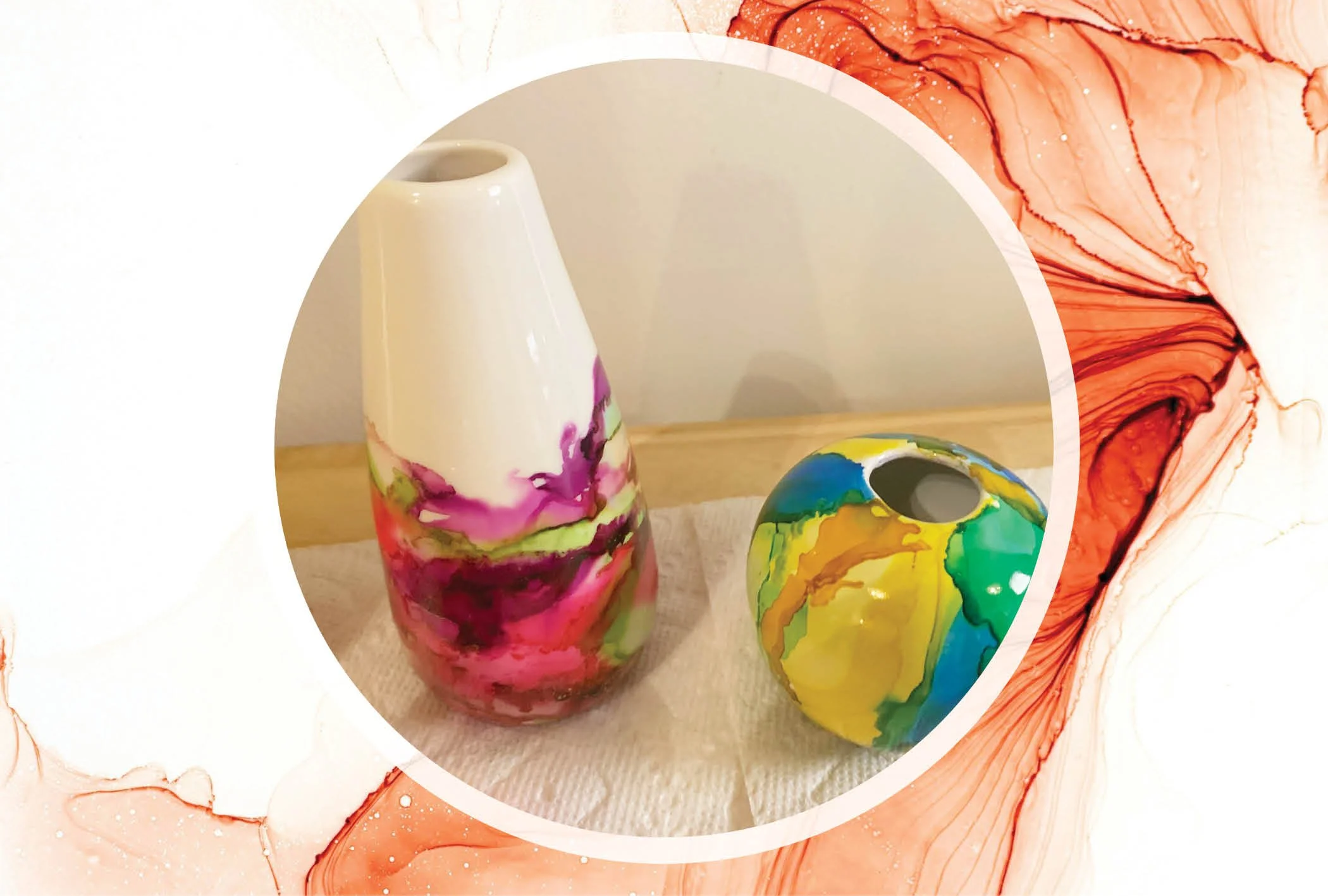 Alcohol Ink Vases at Floristry North