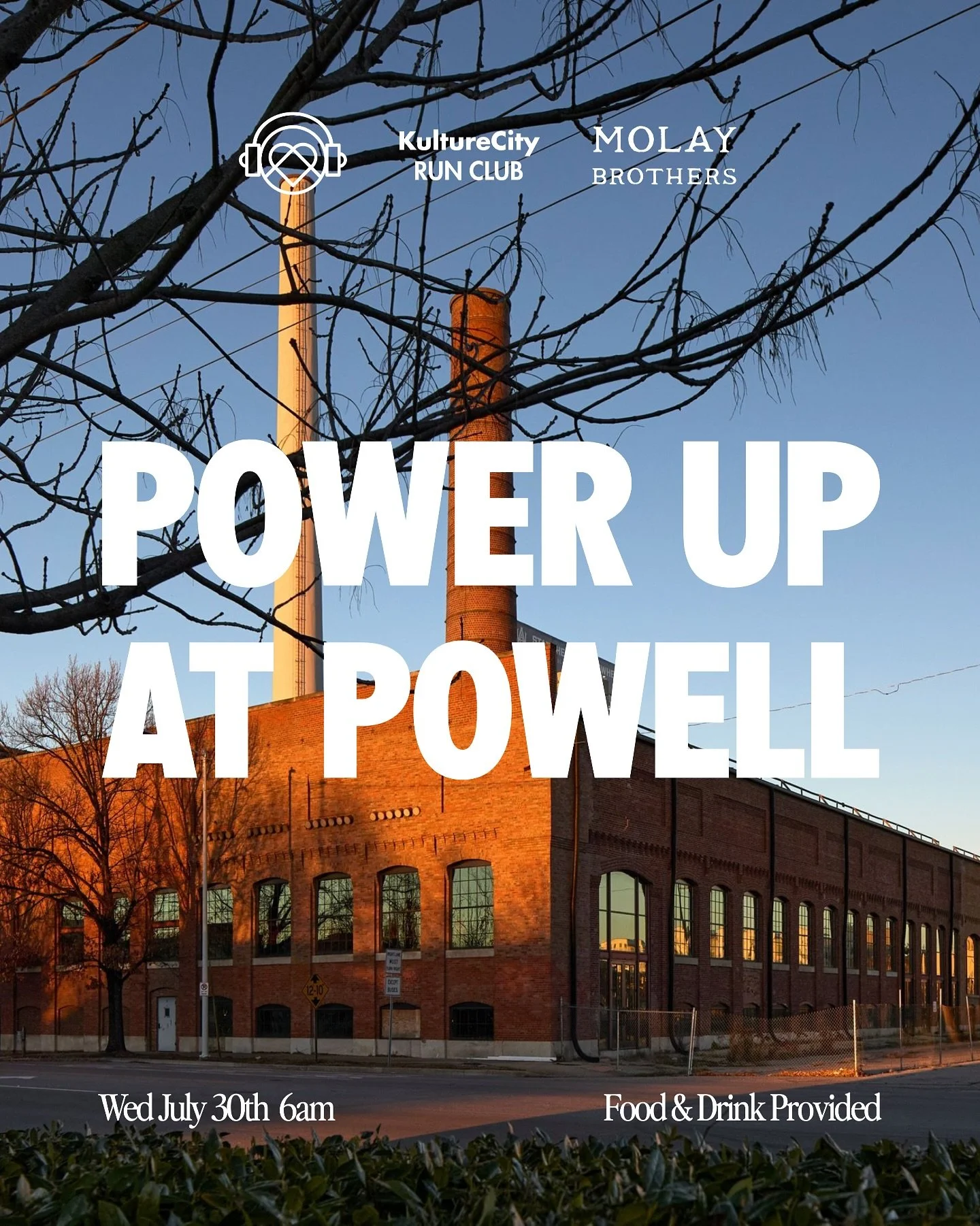 Come out and run with the KultureCity Run Club this Wednesday at 6am starting from the Powell Steam Plant for our first POWER UP AT POWELL! Catch some casual miles with a great group of people, and then enjoy some eats and treats post-run. No sign-up