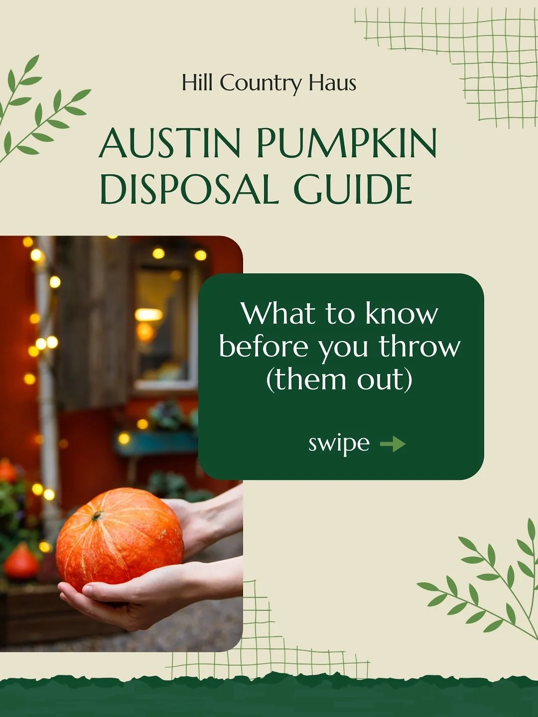 If you&rsquo;re handing your own pumpkin disposal this year, give your pumpkins a greener goodbye 🌿🎃

Whether you do curbside or trench composting, or donate to a local farm or garden, every little bit keeps from wasting out in landfills.

Don&rsqu