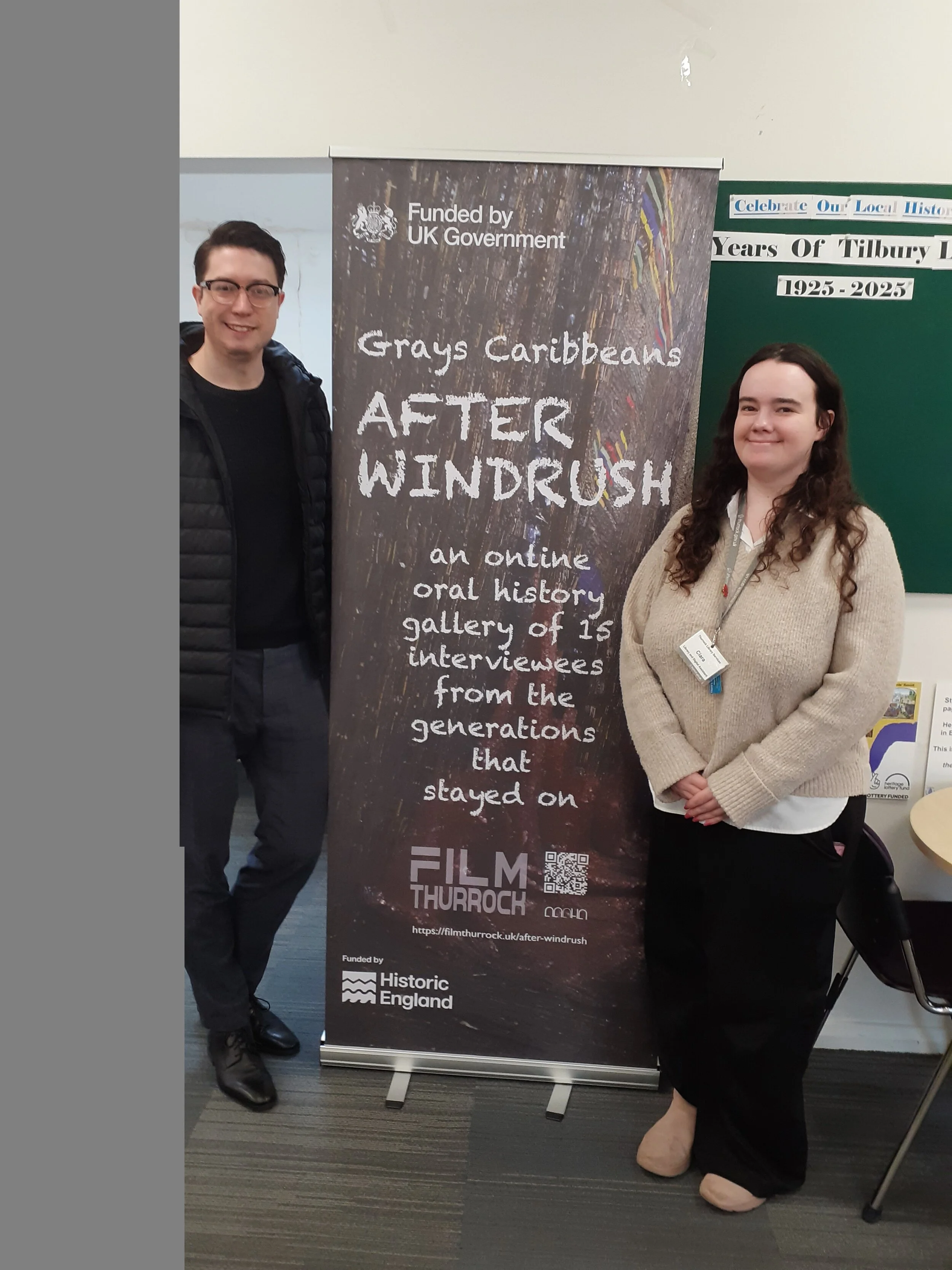 Banner at Tilbury Library
