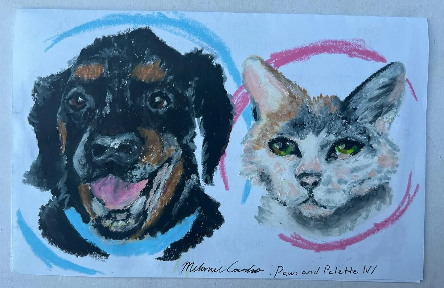 Some silly little pictures I made as thank you cards to some clients for supporting me! I am so lucky to be able to see such great pets🐾💕