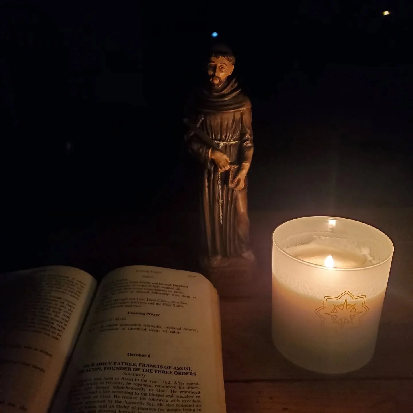 A prayer actually written by St. Francis:

&quot;Most High and Glorious God,
Enlighten the darkness of my heart.
Give me a correct faith, 
A certain hope,
Perfect charity,
Sense and knowledge,
That I may follow your holy and true commands.&quot;

Hap