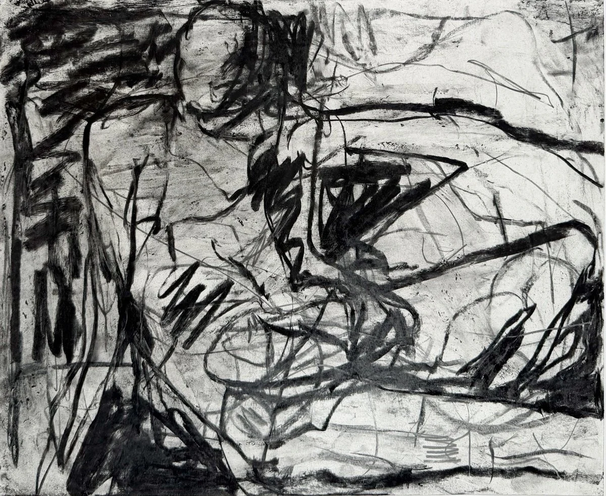 Susan Coley Untitled (Figure), abstract charcoal scribbles