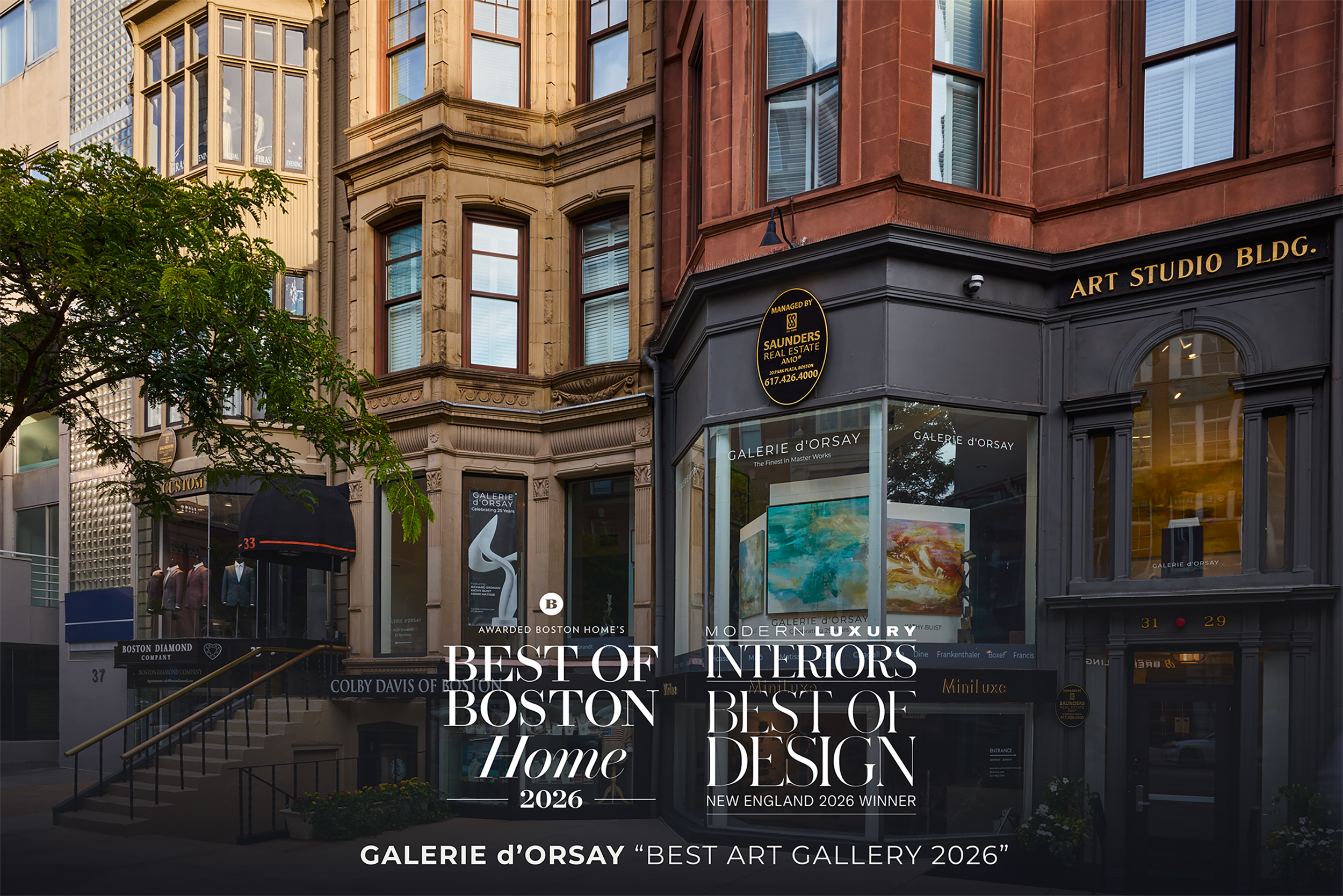 Galerie d’Orsay NAMED Best Art Gallery 2026 By BOSTON HOME &amp; modern luxury Interiors