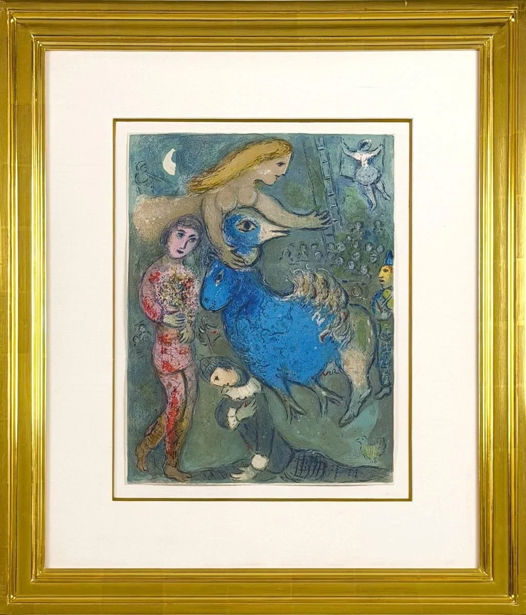 Marc Chagall, Frontispiece (Mourlot 490) from The Circus , framed, lithograph from the Circus suite