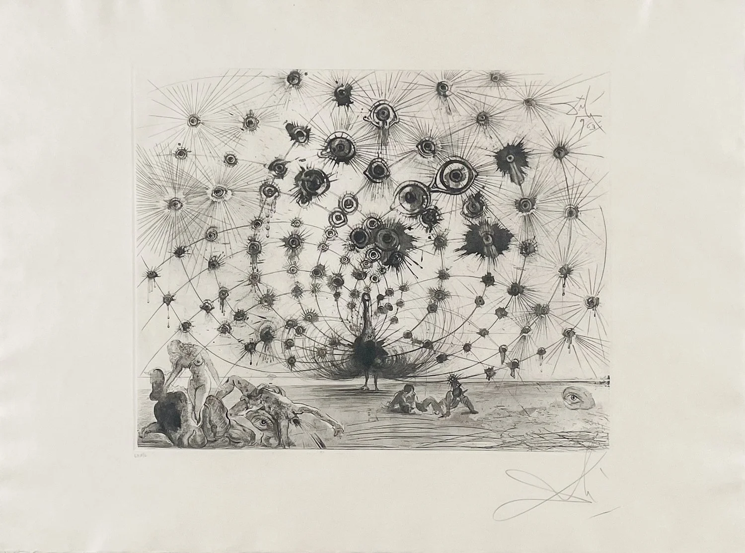 Salvador Dali - Argus - Mythology series - Drypoint and aquatint etching on Japon paper