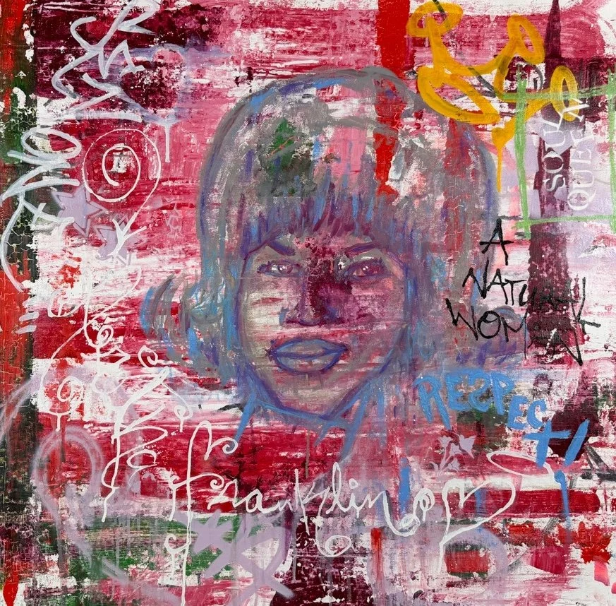 SEN-1 Natural Women Aretha Franklin - Symphony Series, abstract graffiti painting