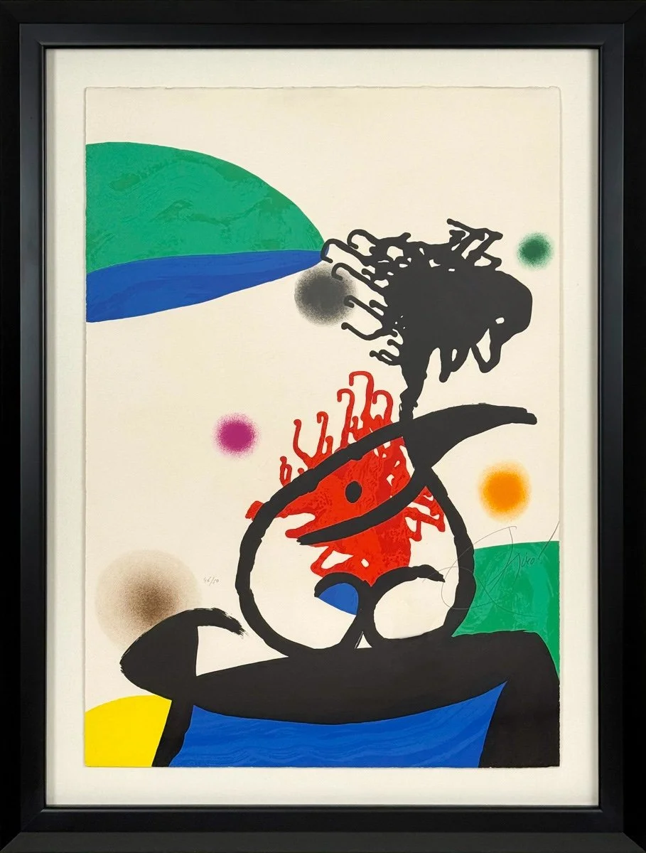 Joan Miro Mandarin of the North Abstract Forms with green blue red and yellow