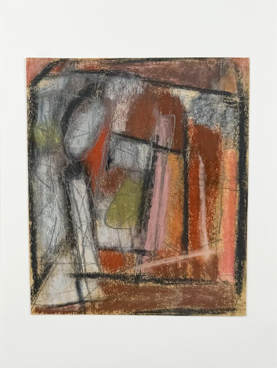 Susan Coley Colosseum, abstract drawing on paper in pastel and graphite