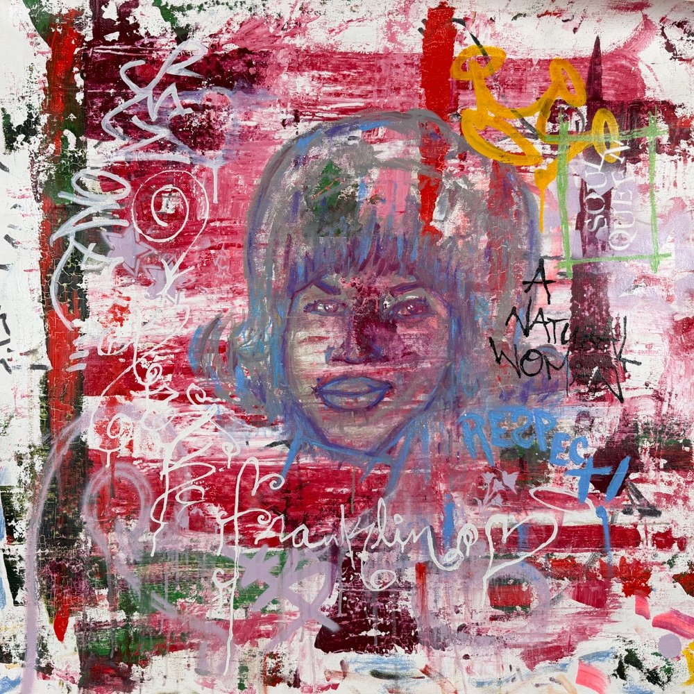 SEN-1 Natural Women Aretha Franklin - Symphony Series, abstract graffiti painting