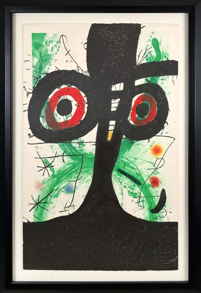 abstract silhouette with red eyes - the old irishman by joan miro