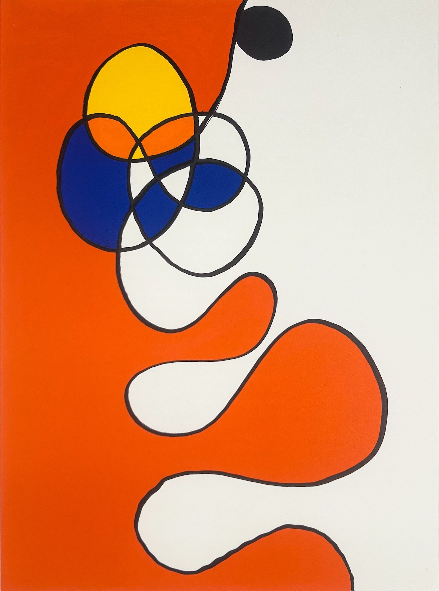 Alexander Calder  Untitled from Derriere le Miroir, original lithograph lines, squiggles and filled in color