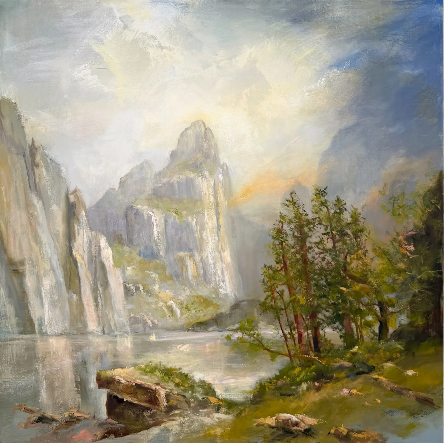 Kathy Buist oil painting of Yosemite - After the Valley of the Yosemite Albert Bierstadt