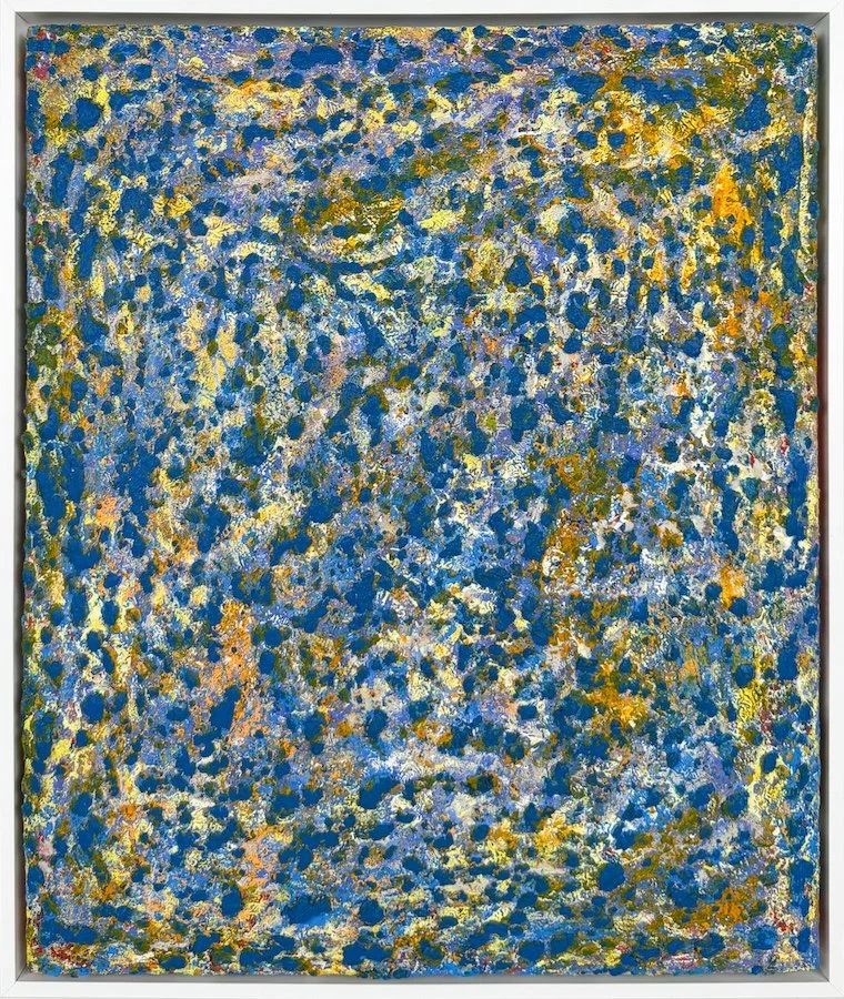 Susan Coley Garden Window abstract oil painting in multicolor with thick texture
