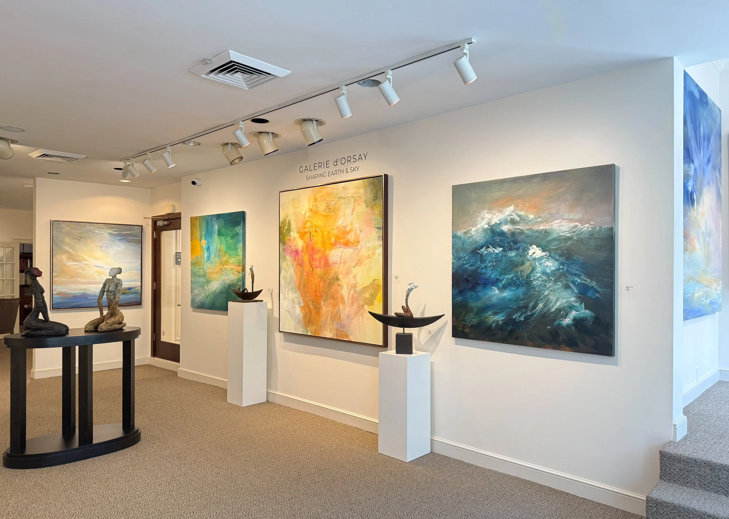 Kathy Buist Where Light Rests, abstract painting with atmospheric brush strokes in blues and pruples