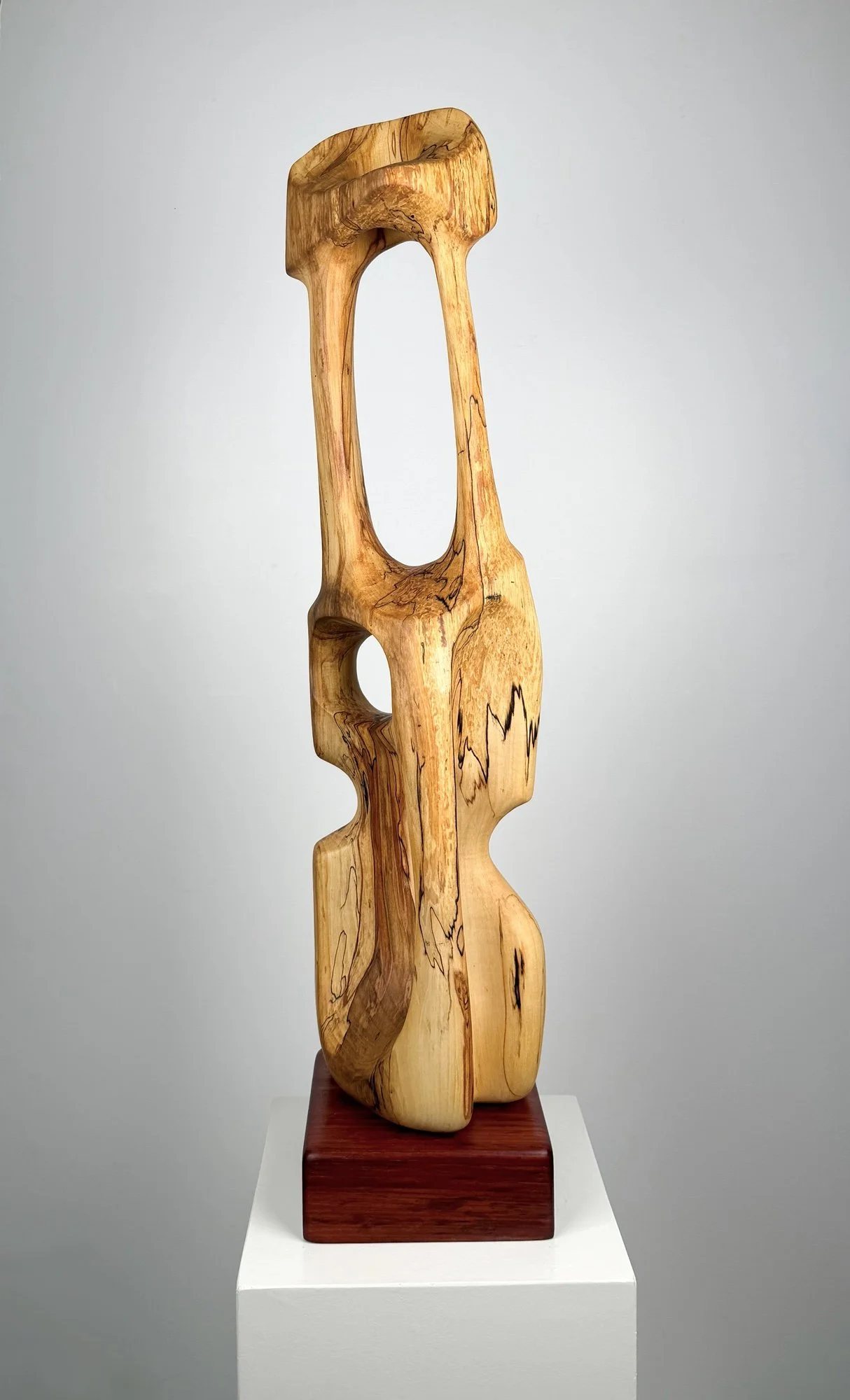 Fermin Castro  The Troubadour of a Thousand Histories, abstract wooden sculpture made from spalted maple