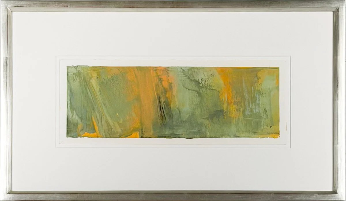 Ahern Coins of Time #4352 Abstract green and yellow painting
