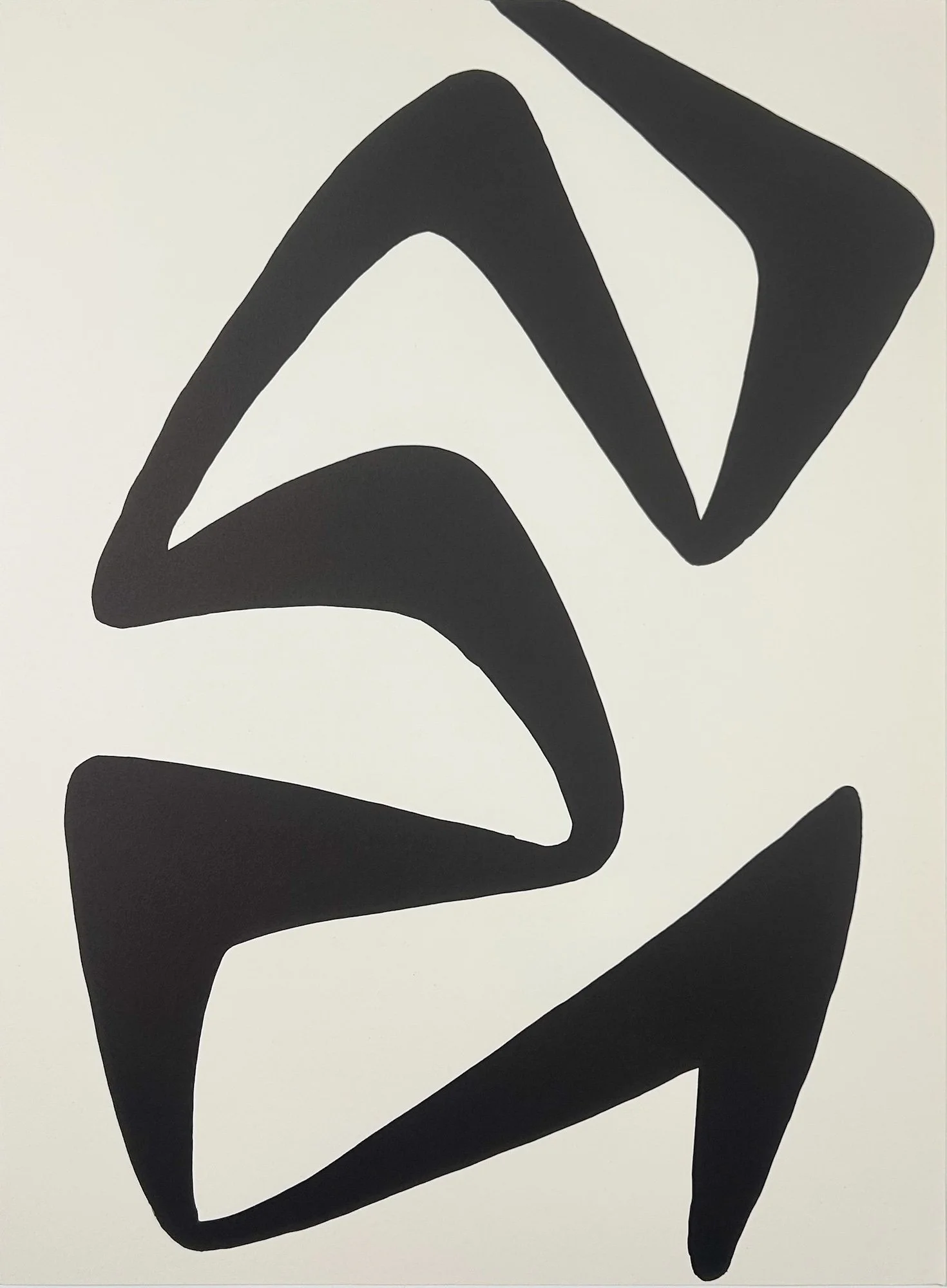 Alexander Calder  Untitled from Derriere le Miroir, original lithograph, one large black zig zag line