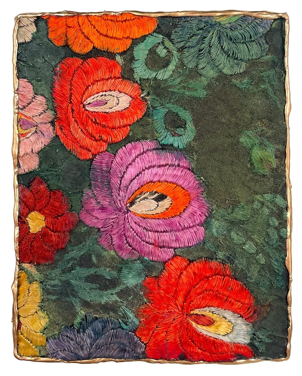 N zupan folding light 45 multicolor flower embroidery collage