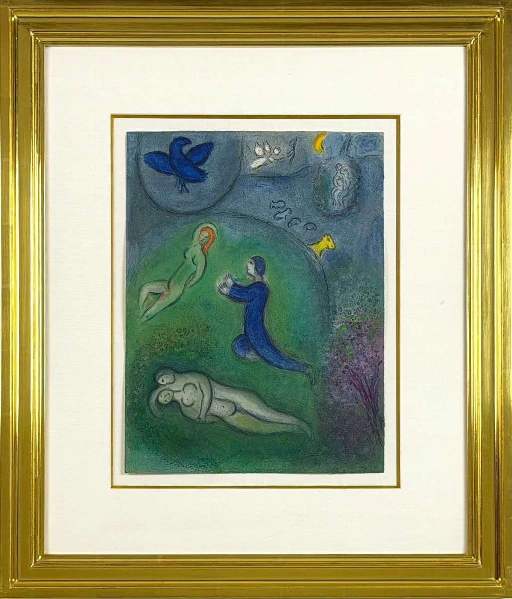 Marc Chagall Daphnis and Lycenion, framed lithograph