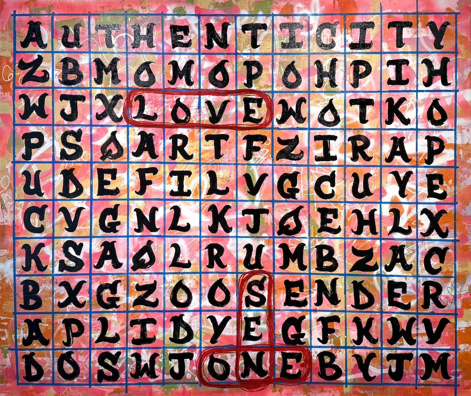 SEN-1 - 8th Wonder - Graffiti Stimulation, abstract crossword painting