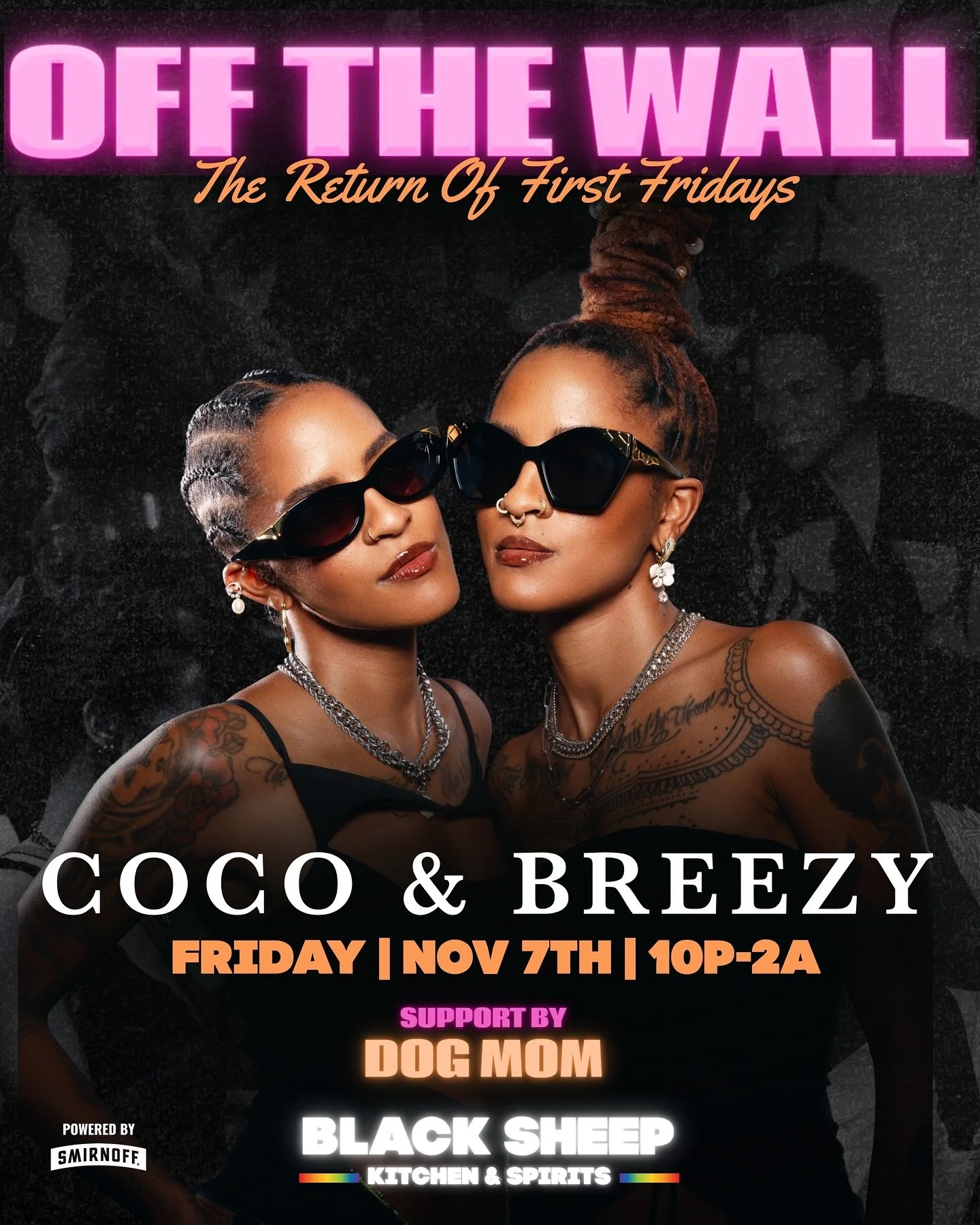 You better come to play because the next First Friday @offthewall_cbus is featuring @cocoandbreezy and you&rsquo;re not going to want to miss it!

November 7th
10:00pm

Link in bio to RSVP 👊

A big thanks to our friends @smirnoff for making it happe