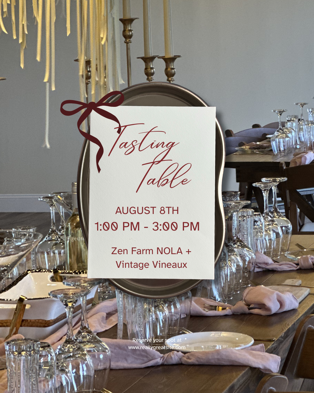 The Tasting Table August 8, 2026 (Must be 21 yrs. to attend)