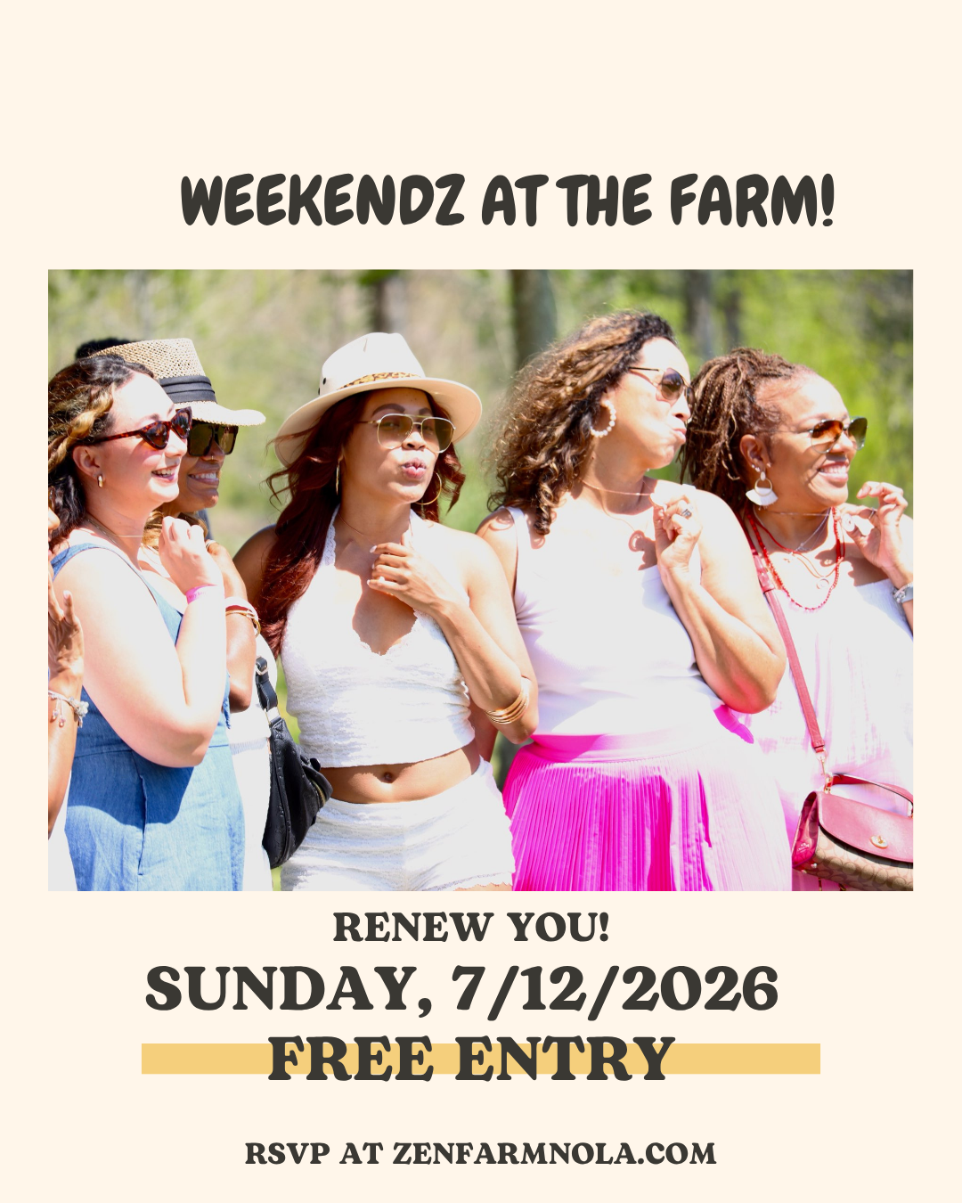Weekendz at the Farm July 12, 2026 12:00pm-5:00pm
