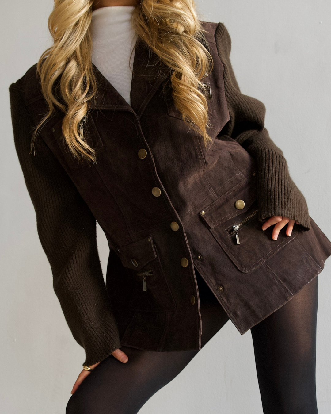 GENUINE LEATHER DETAILED BLAZER