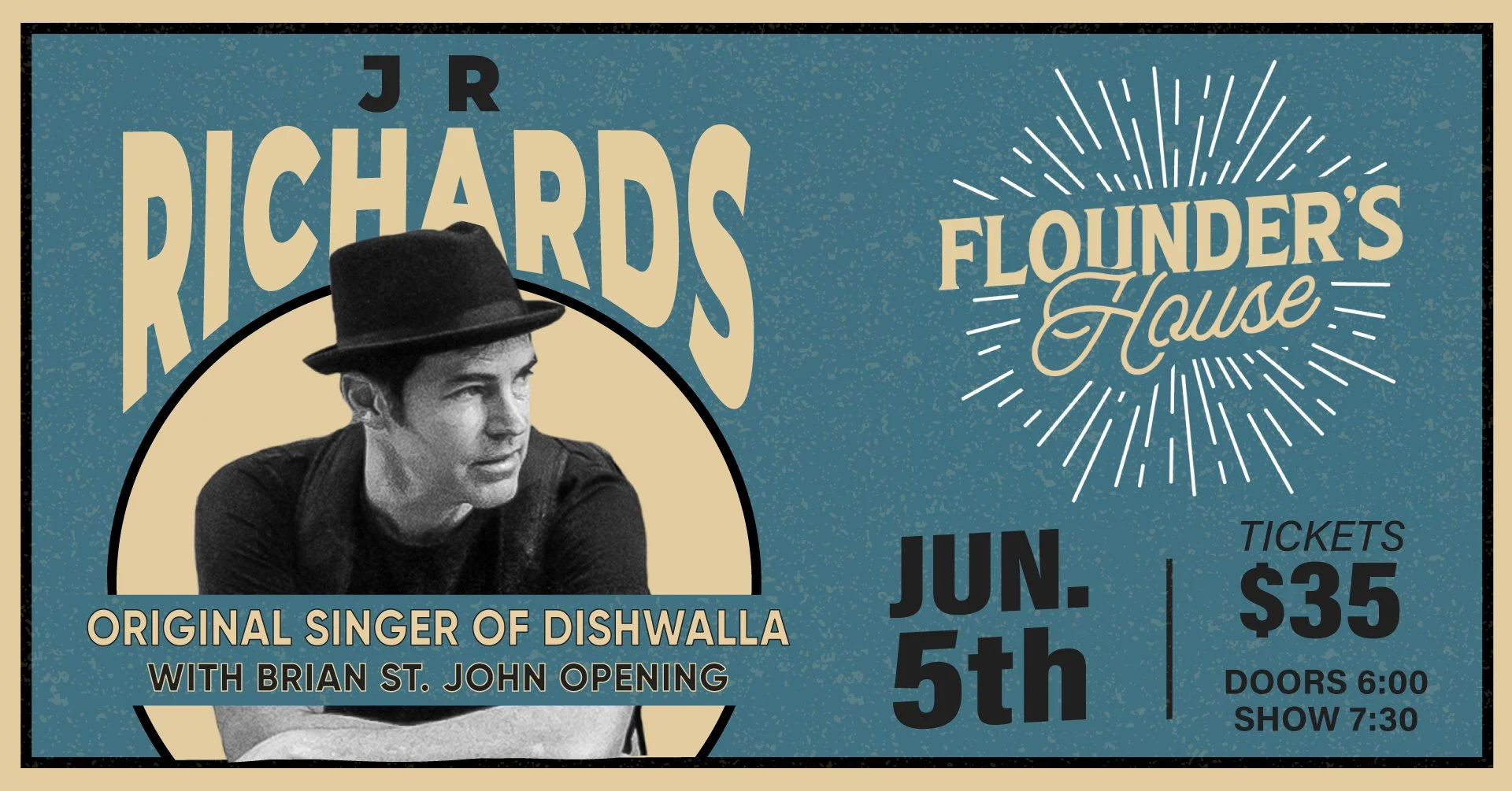 JR Richards original singer of Dishwalla; Brian St. John opening