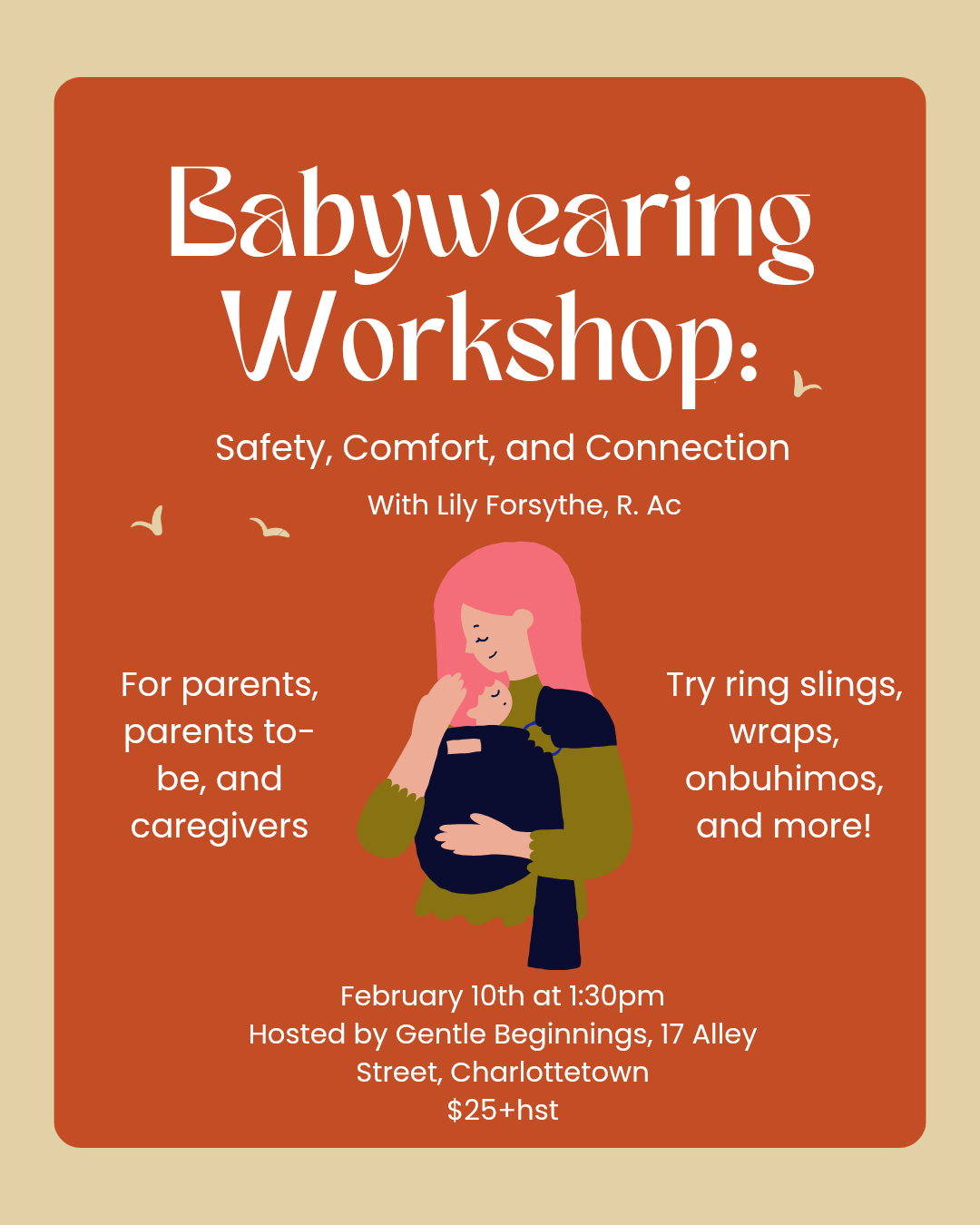 Babywearing Workshop : Safety, Comfort and Connection