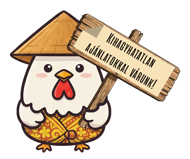 Waah, aki hagyományos ázsiai kúpos kalapot visel, és egy fa táblát tart a kezében, rajta az üzenet, ami mindannyiumnak megfog.