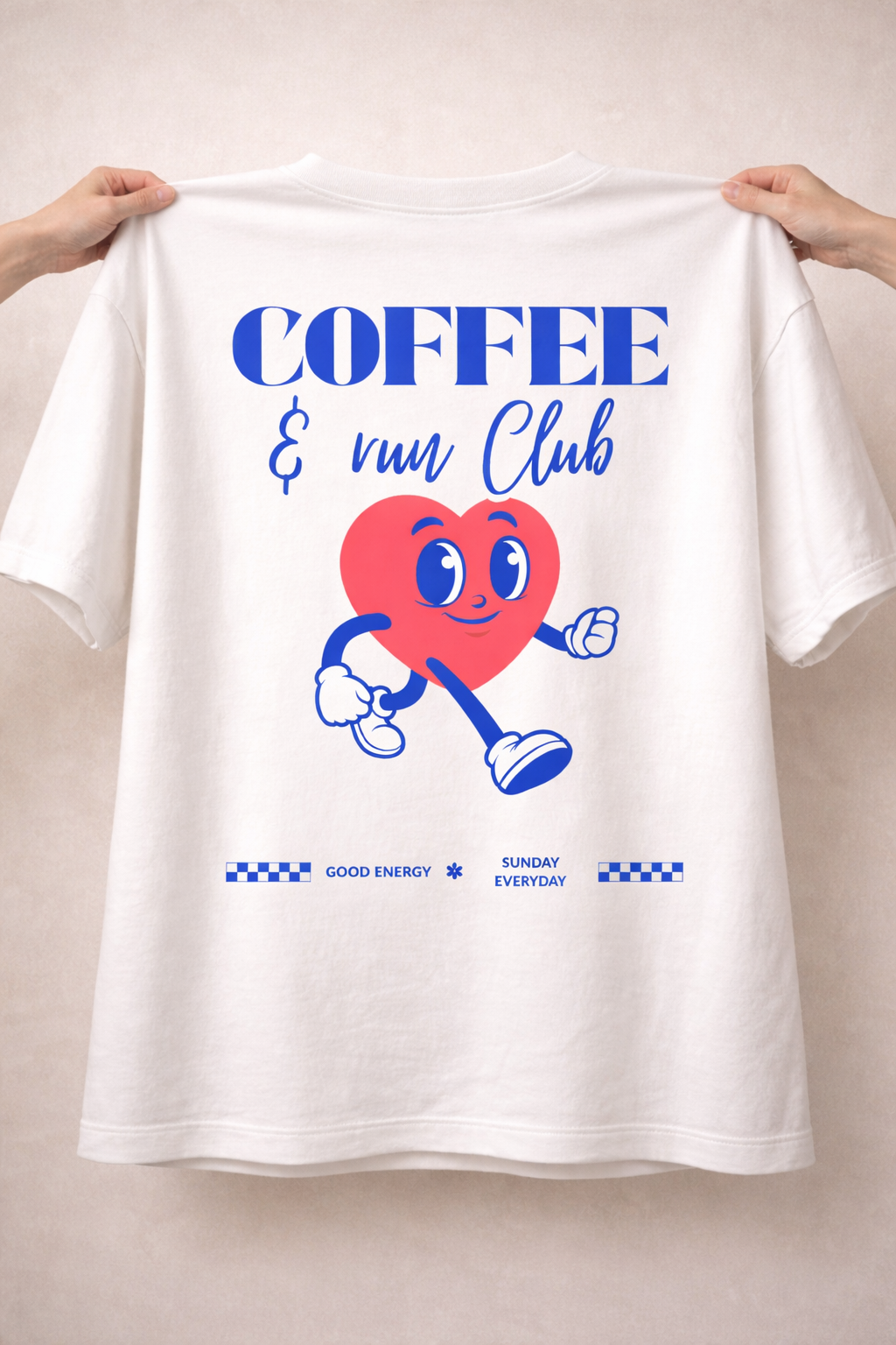 Coffee & Run Club — Good Energy Only ( Oversize, Boxy, Manga larga)