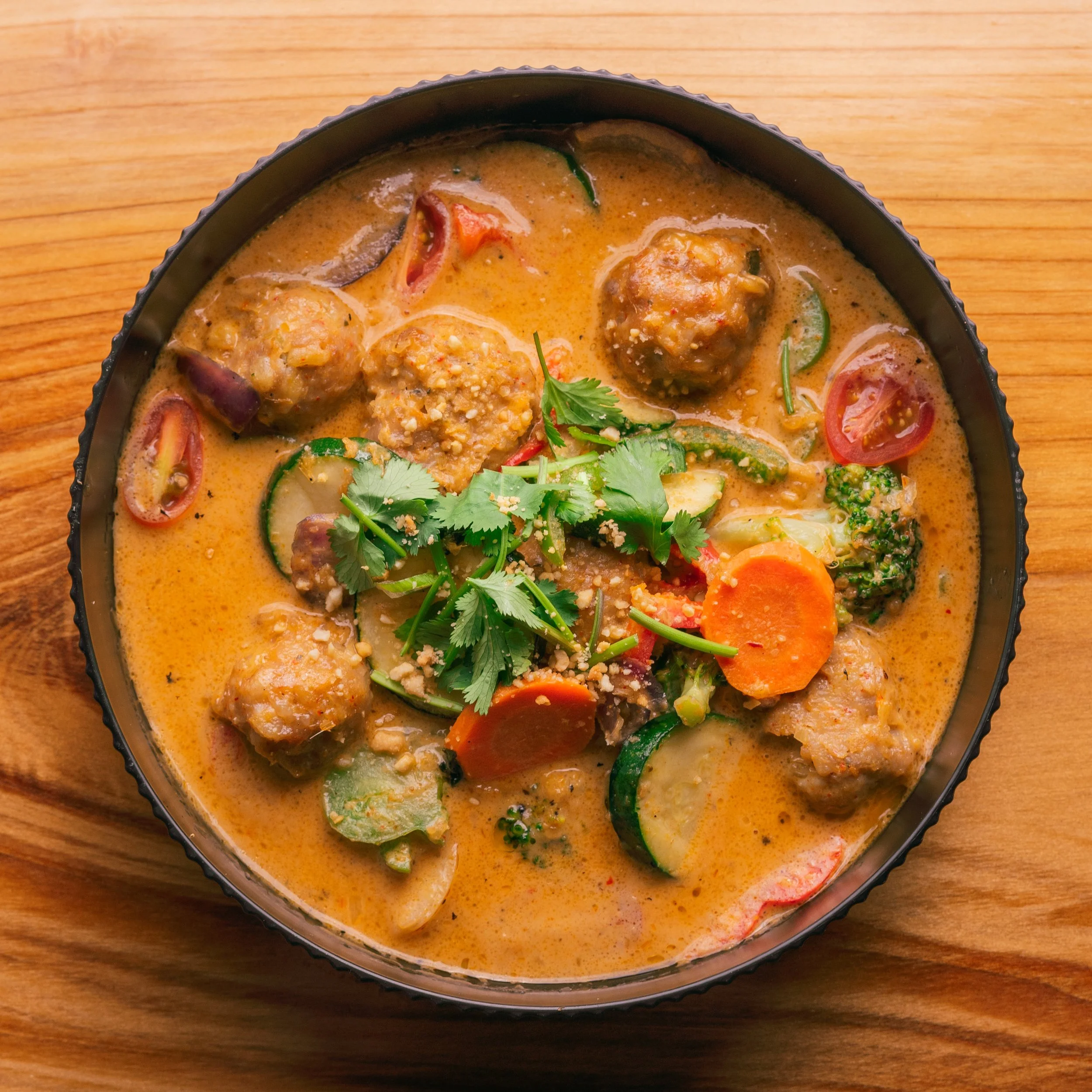Massaman Curry with Pork and Chicken Meatballs