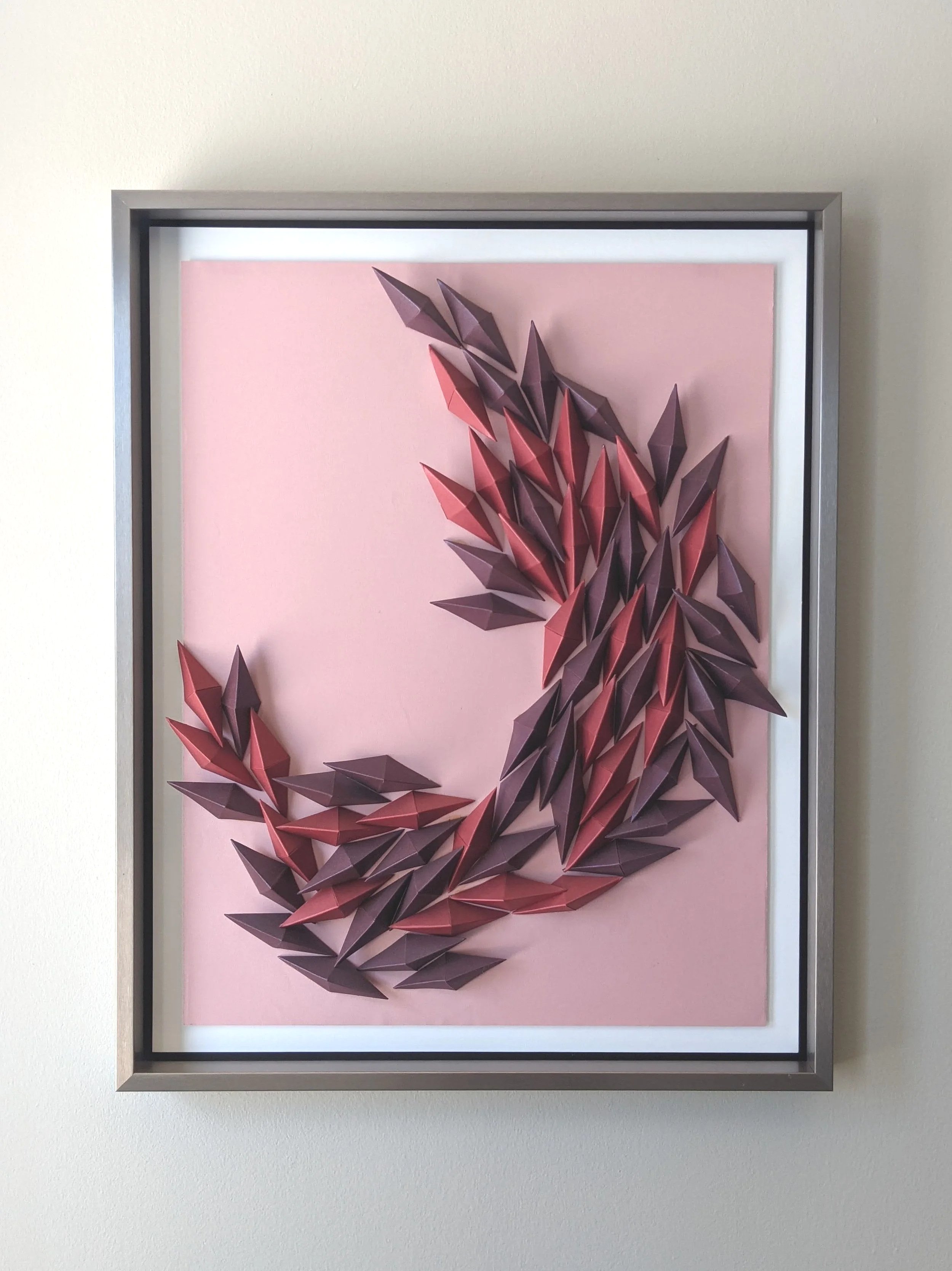  Dipyramid Swirl , 2019, paper mounted on board, 23.5 x 74.5 cm 