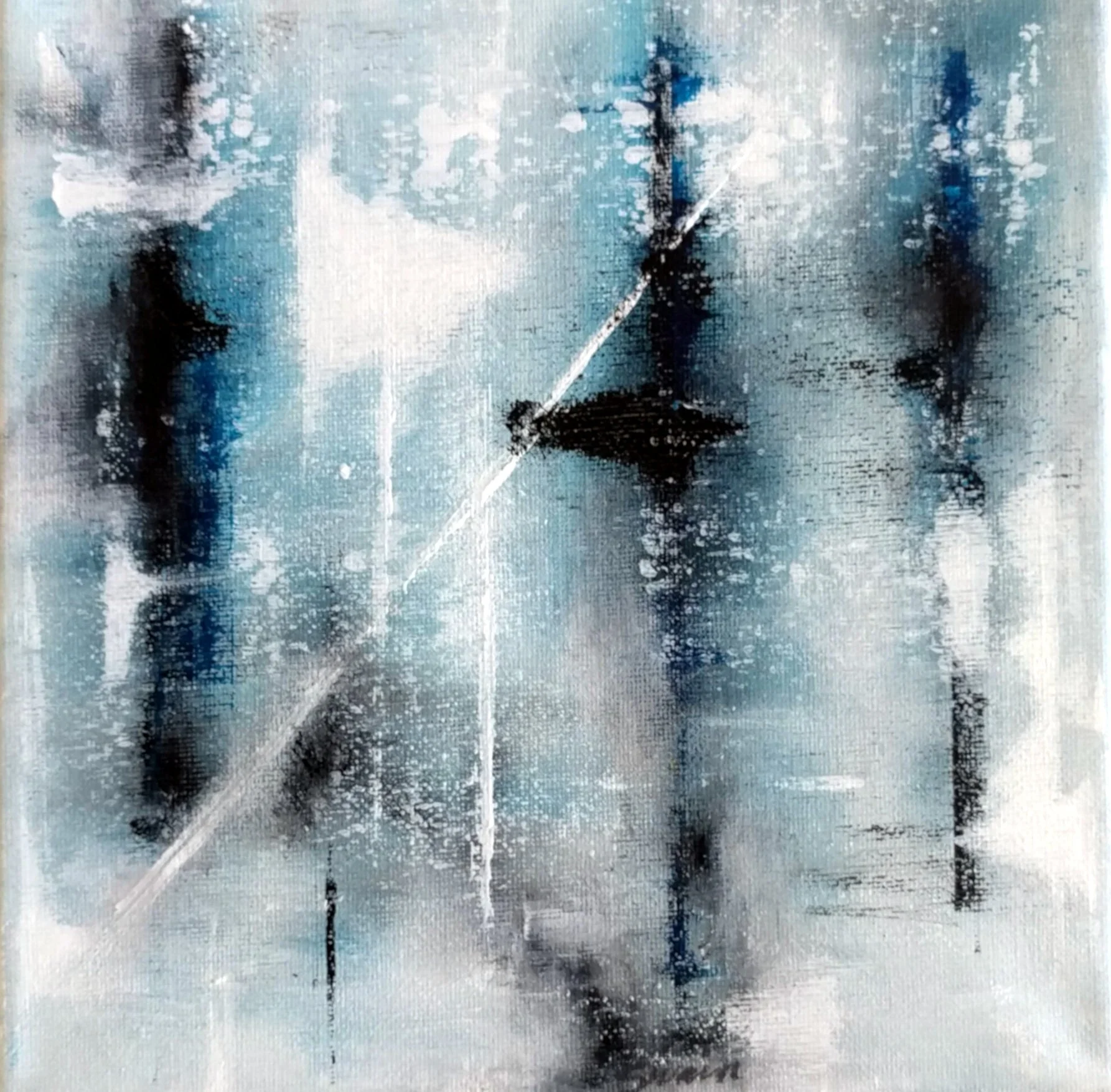  Color Triptych (1) , 2017, acrylic on canvas, 22 x 22 cm