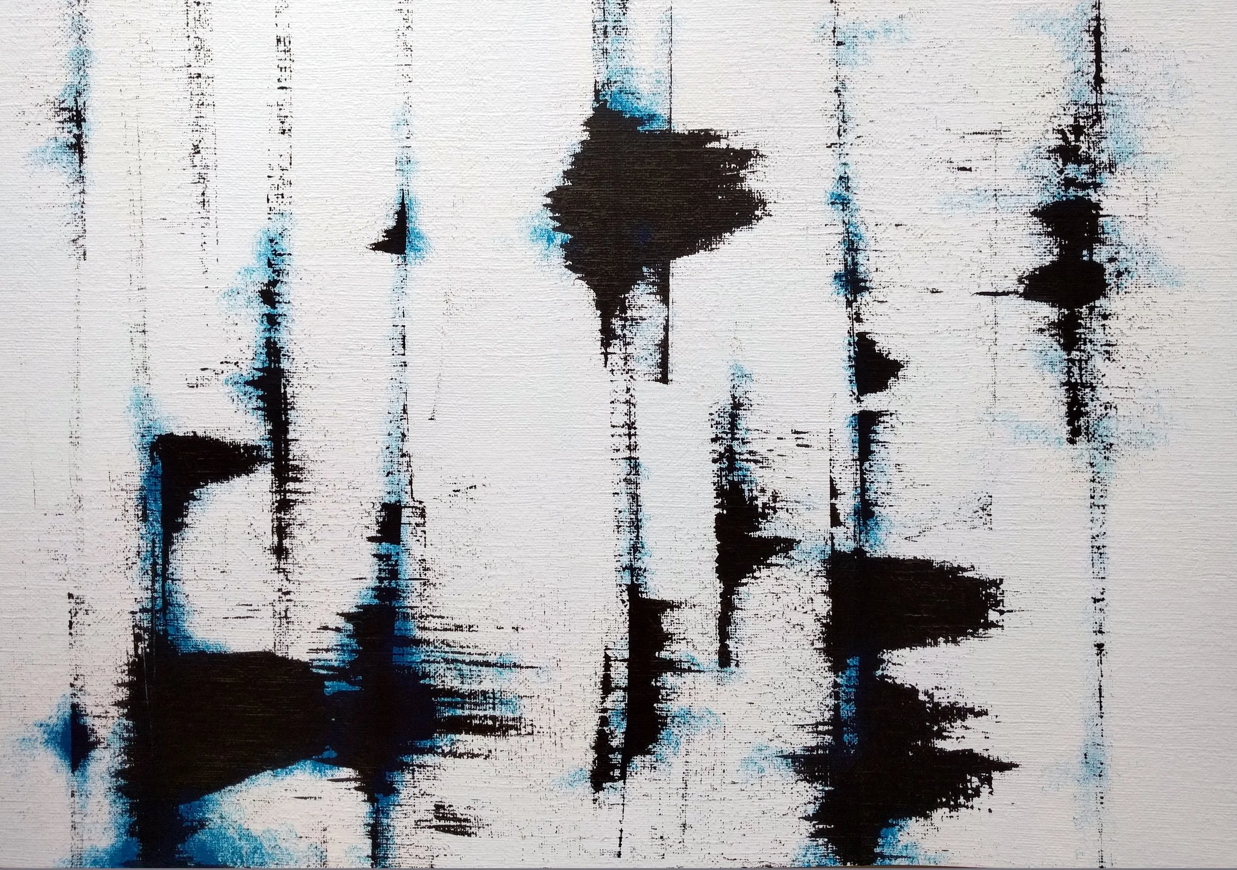  Audio In , 2017, acrylic on paper, 42 x 29.7 cm