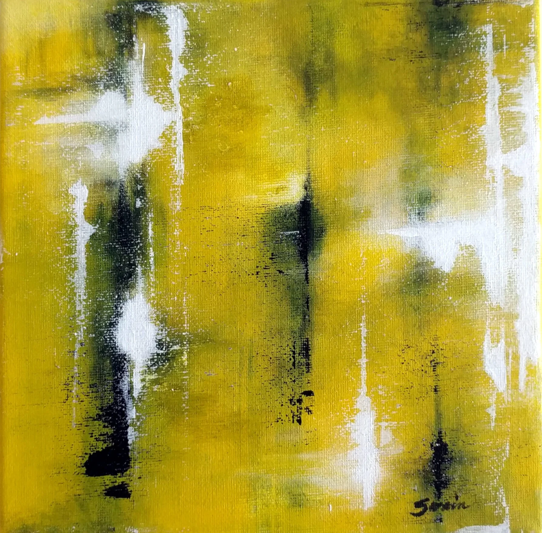  Color Triptych (3) , 2017, acrylic on canvas, 22 x 22 cm