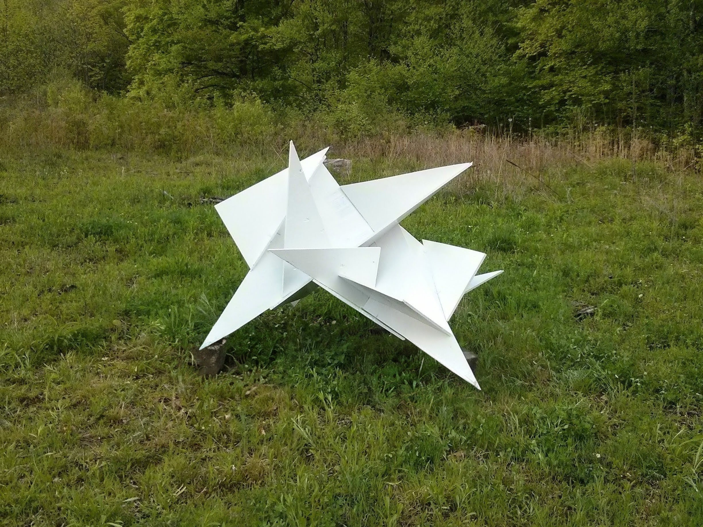  Sparkover , 2014, wood with projector mapping, approximately 2 x 2.5 x 3 ft., Shandaken, NY