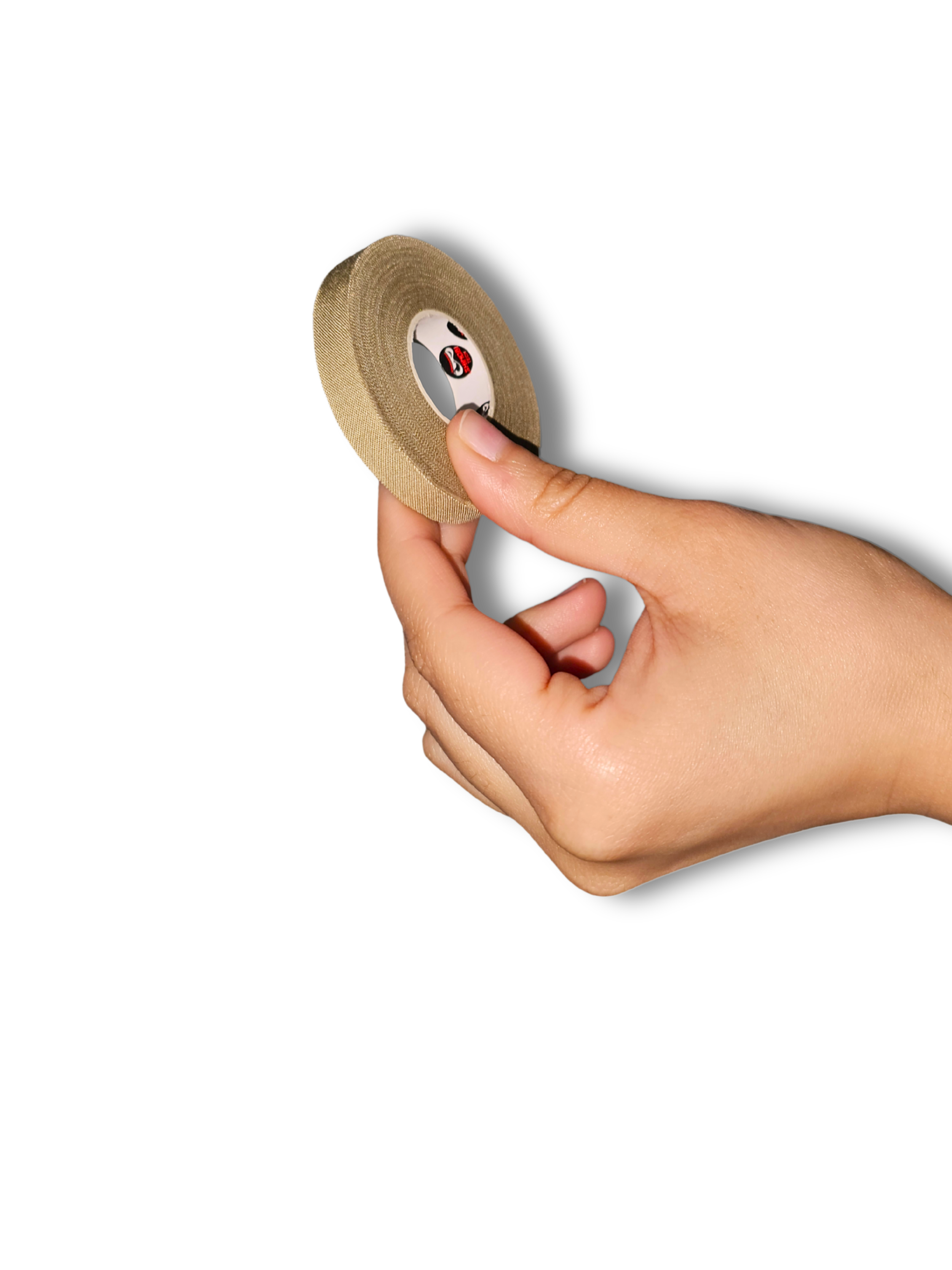 Hand holding a roll of Shinobi Tech's Sports Finger Tape.