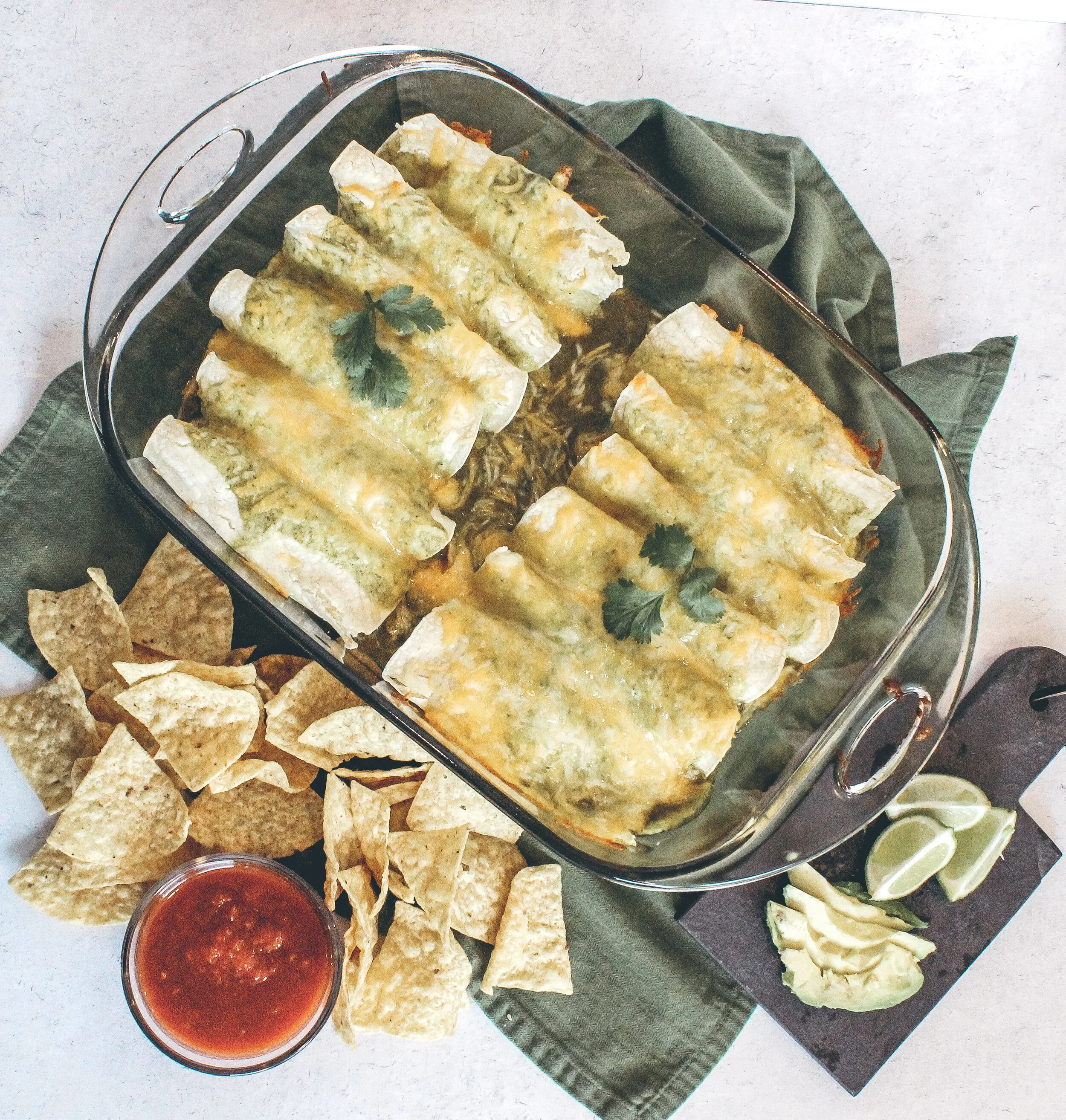 Green Chile Chicken Enchiladas