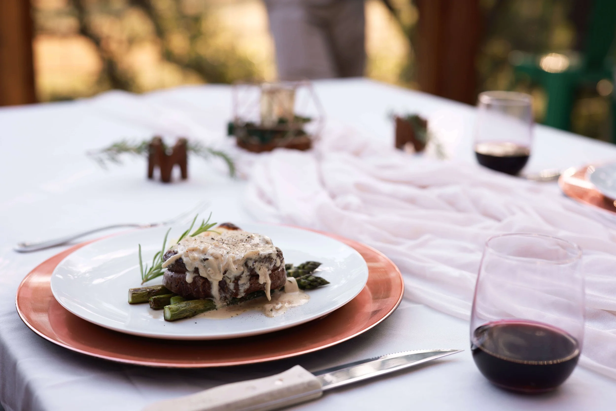 the main course of a private date night experience dinner for two in austin texas