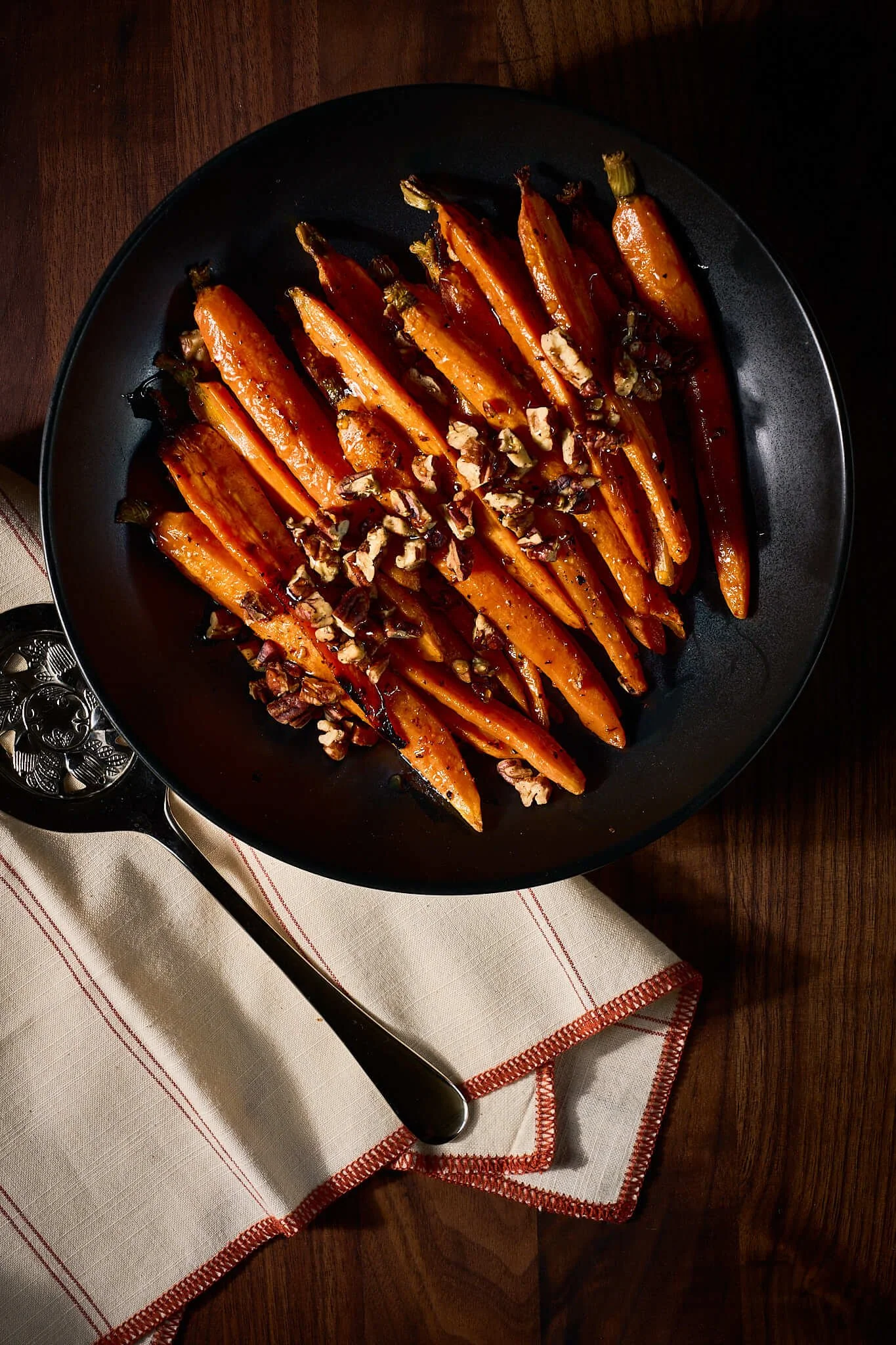 an elegant carrot side dish served with private chef dining experience at ranches and estates in austin texas