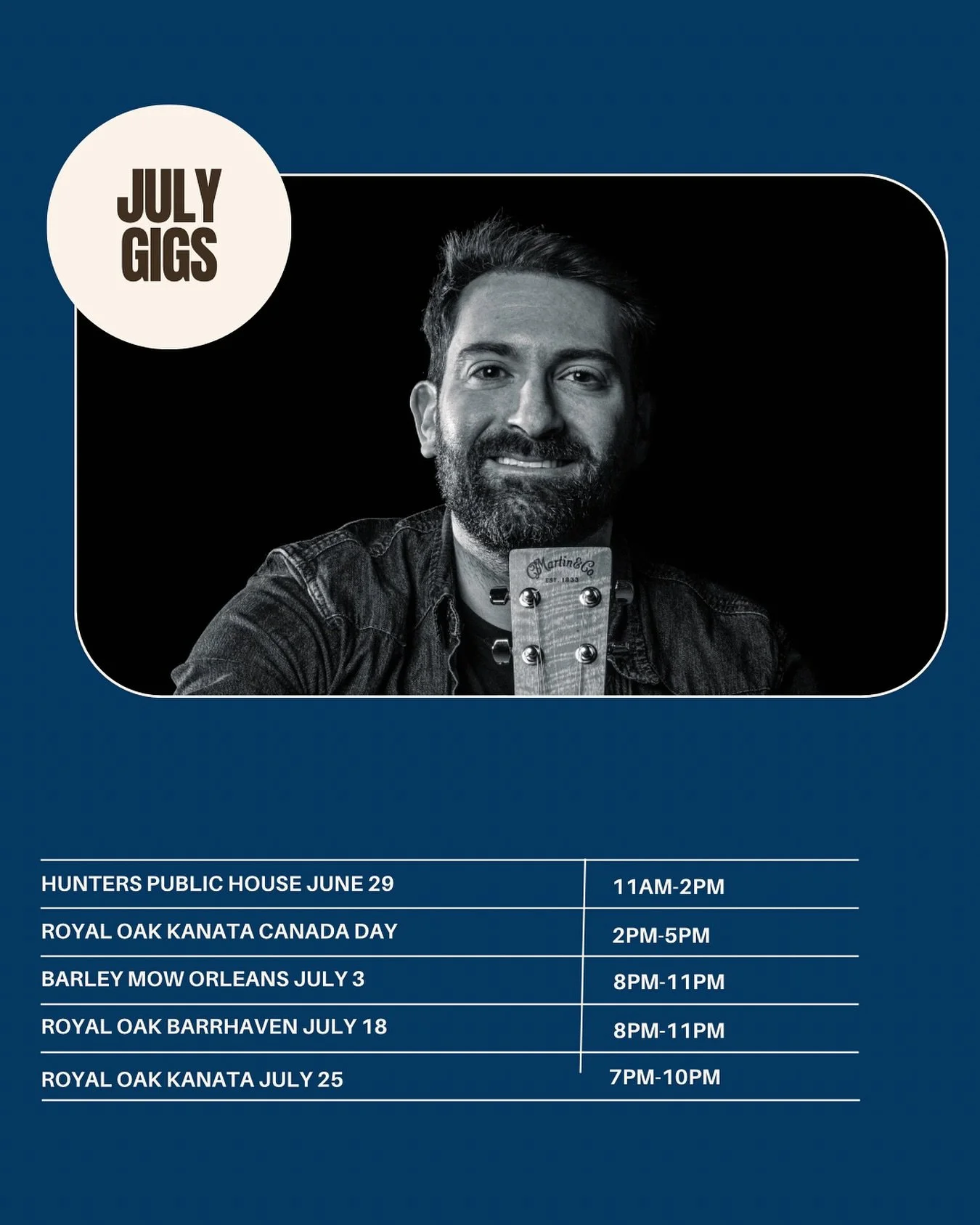 July gigs up now :)