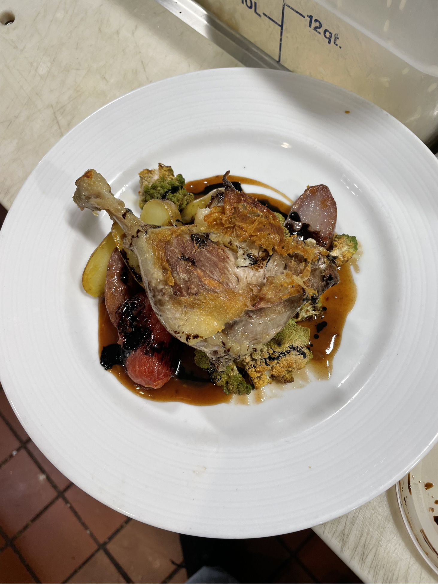 Beautifully plated gourmet meat entree