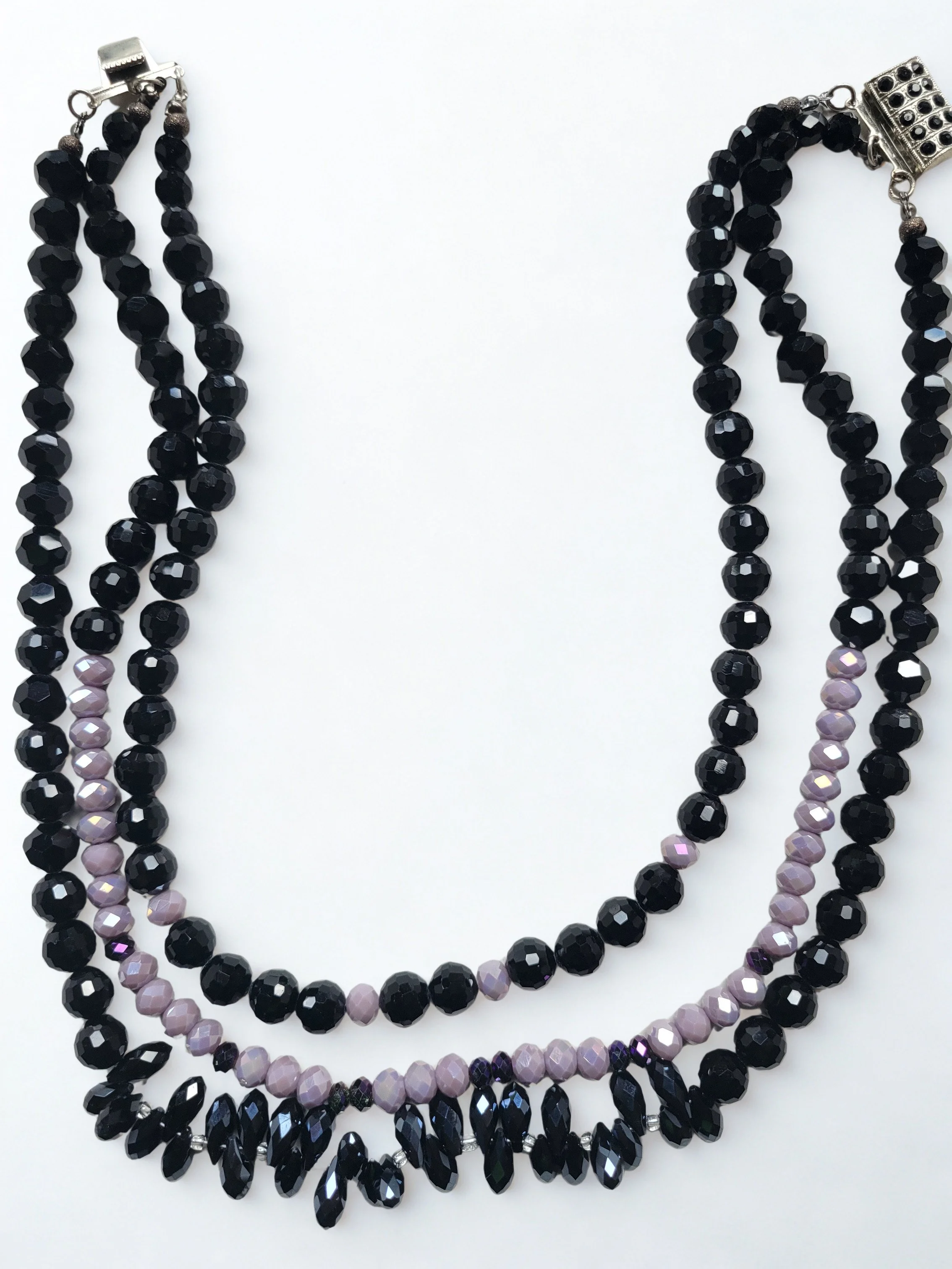 Midnight Sparkle Three-Tier Necklace – One of a Kind