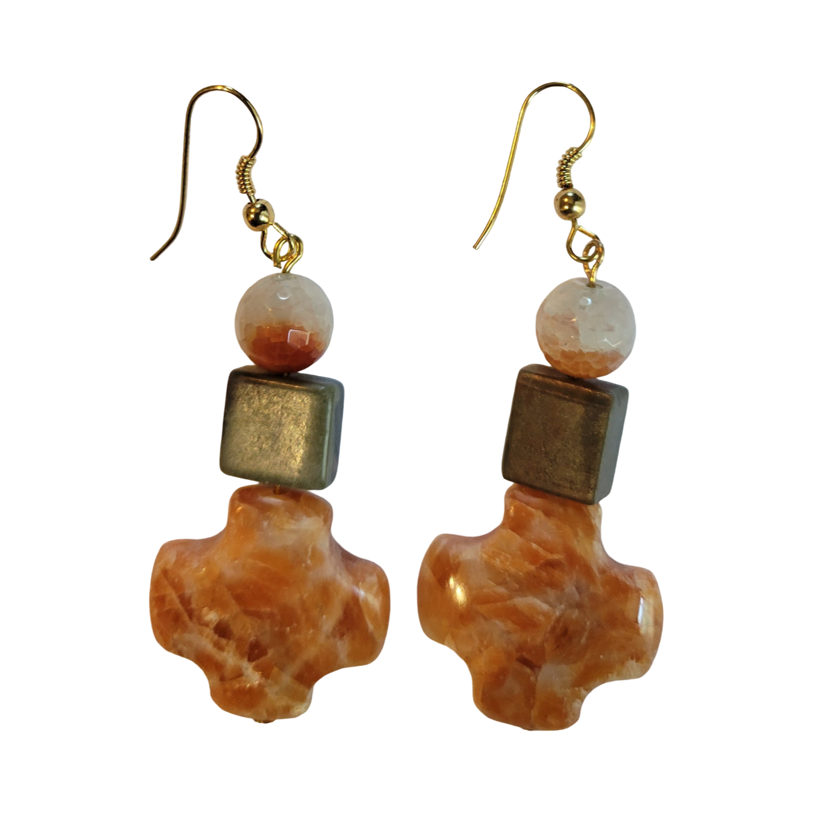 Orange Calcite Pierced Earrings